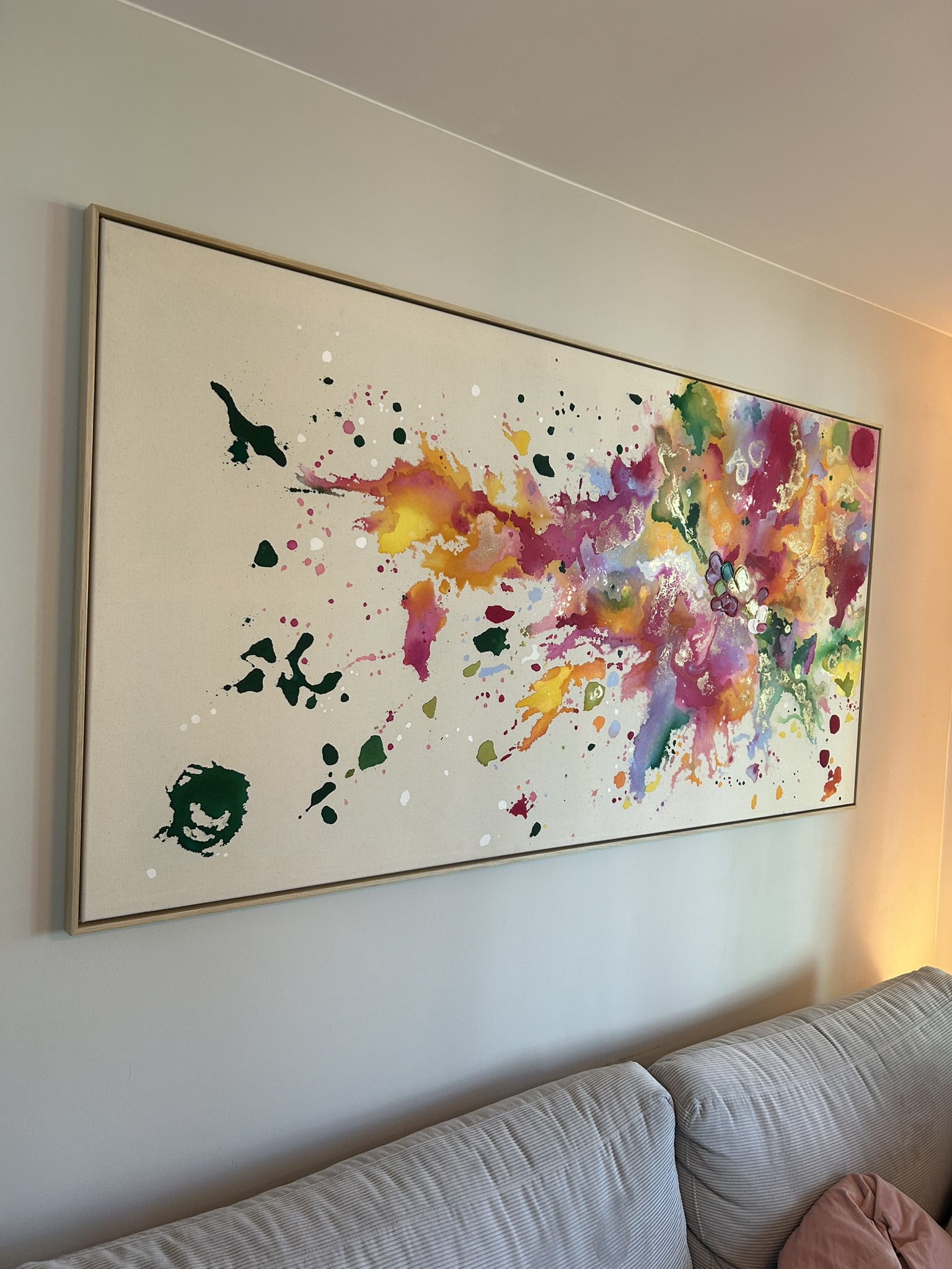 Ich lieb Leben viel zu sehr, 2025, Acryl und Gold auf roher Baumwollleinwand, Ansicht 12